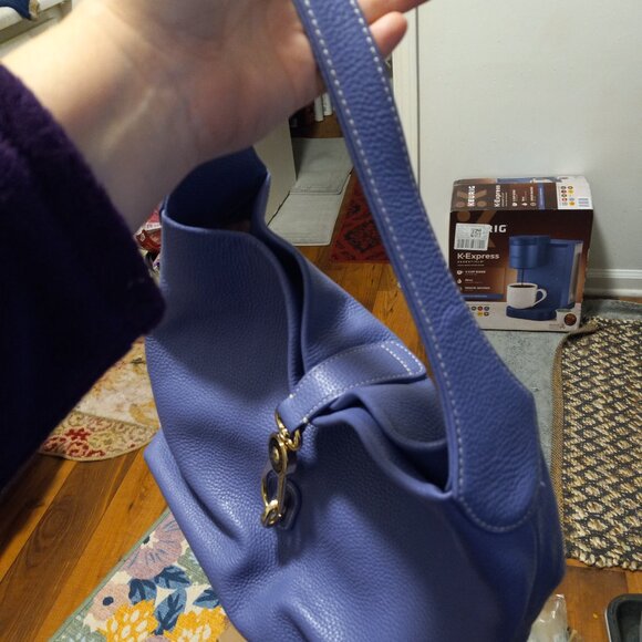 Dooney & Bourke Periwinkle Blue Leather Handbag Hobo Bag Purse Clasp - Picture 5 of 13